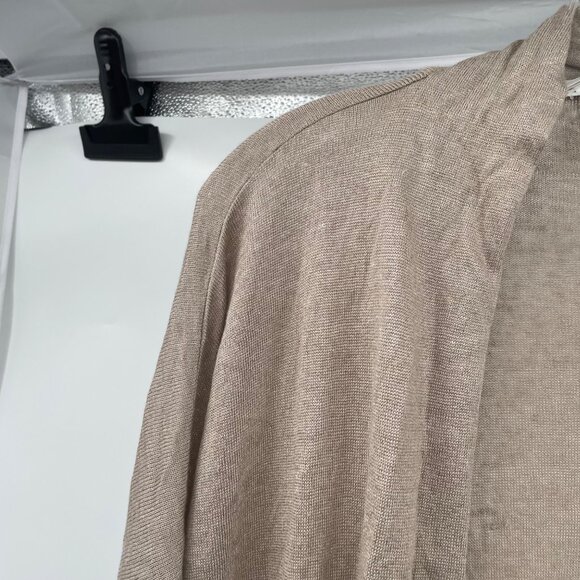 UNIQLO Womens Open Front Duster Cardigan Long Sleeve Tan Size Medium - Picture 5 of 9